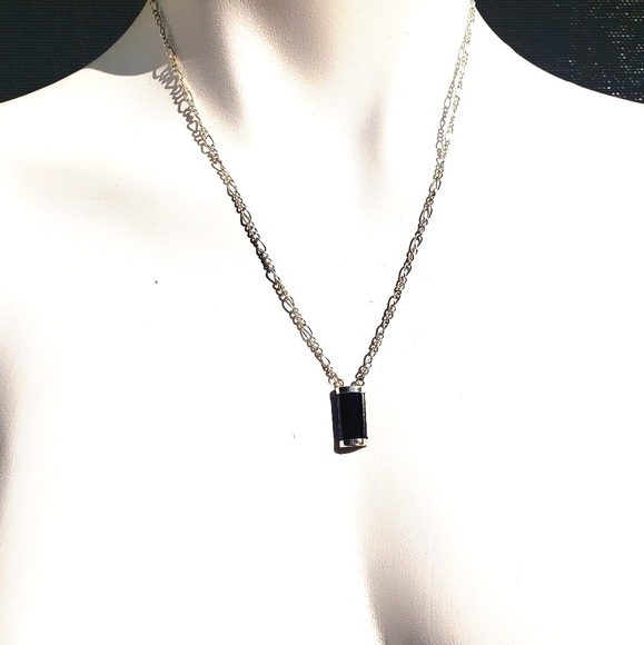 NWT GRADE A CERTIFIED BURMESE BLACK JADE EXTREMELY RARE 925 STERLING SILVER 20in - Picture 1 of 6